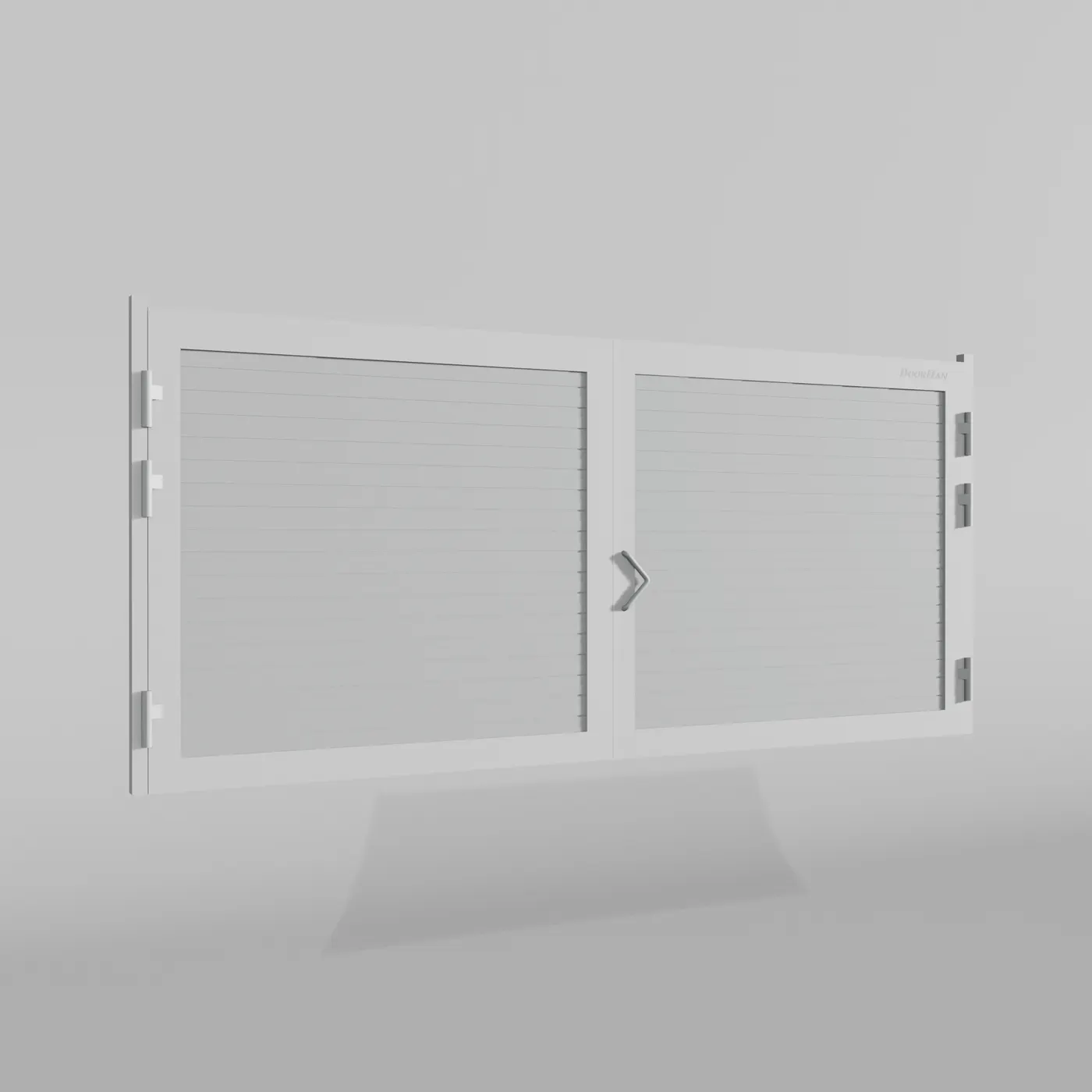 Распашные ворота DoorHan 3400х1700 цвета RAL 9003 (белый) с дизайном «доска» с автоматикой