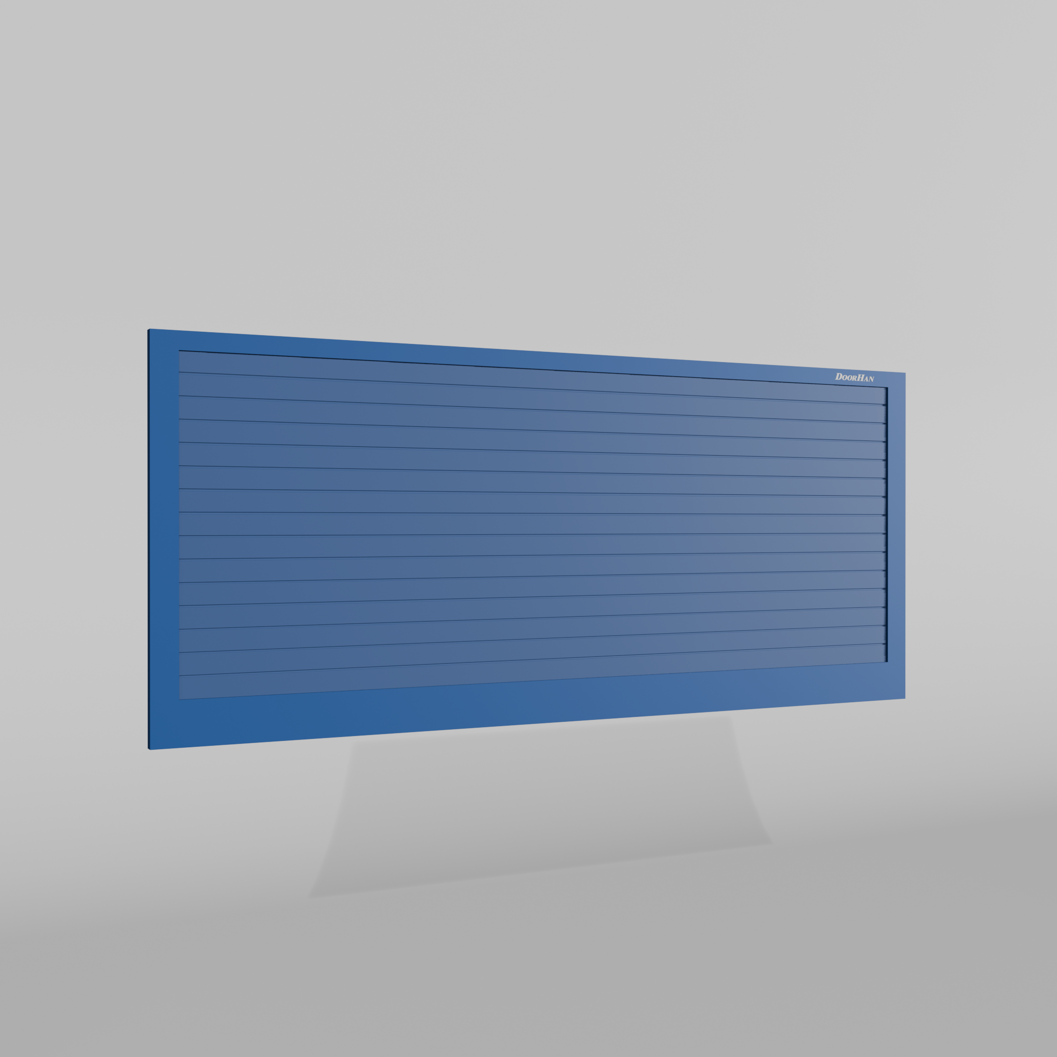 Откатные ворота DoorHan 4200х1900 цвета RAL 5005 (синий) с дизайном «доска» с автоматикой