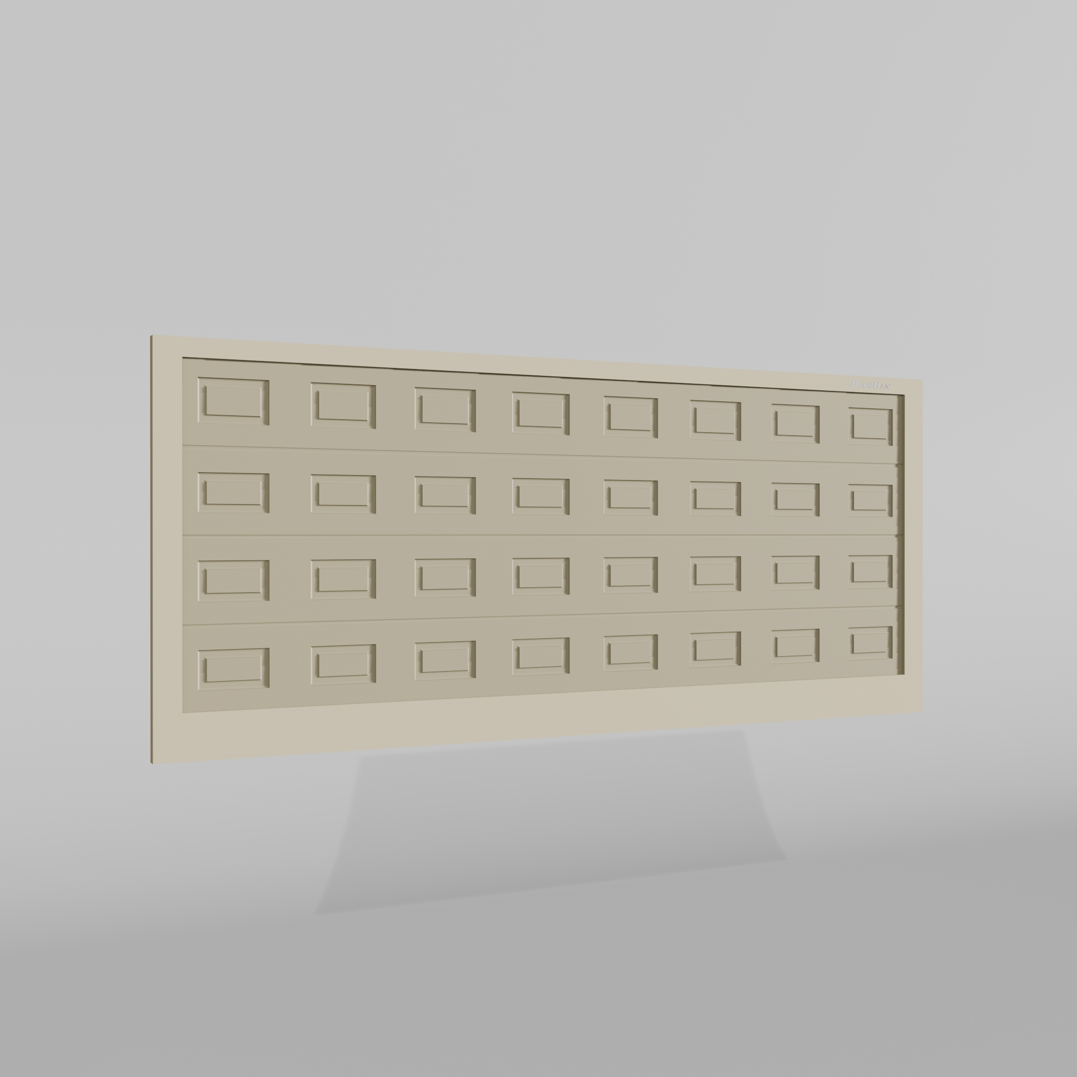 Откатные ворота DoorHan 2100х1000 цвета RAL 1014 (бежевый) с дизайном «филенка» без автоматики