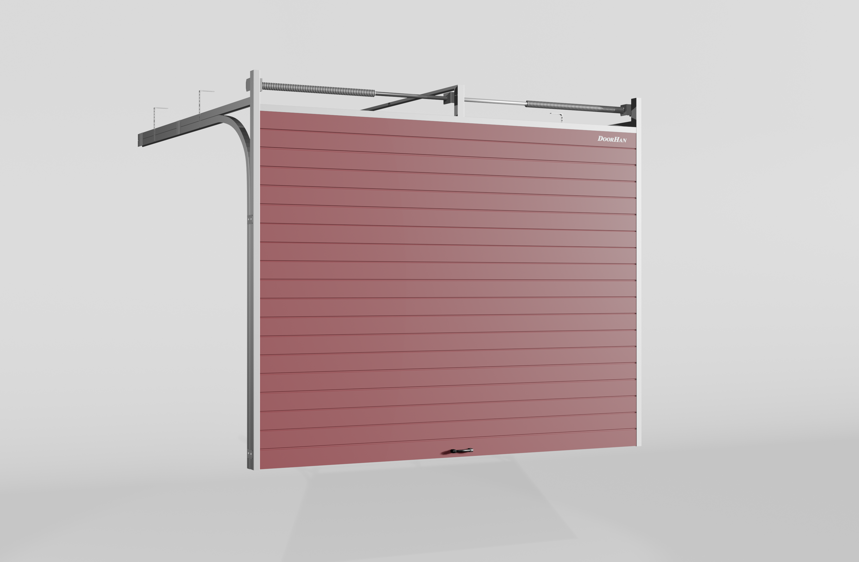 Секционные ворота DoorHan стальные 2500х2400 цвета RAL 3005 (бордовый) с дизайном «доска» без автоматики