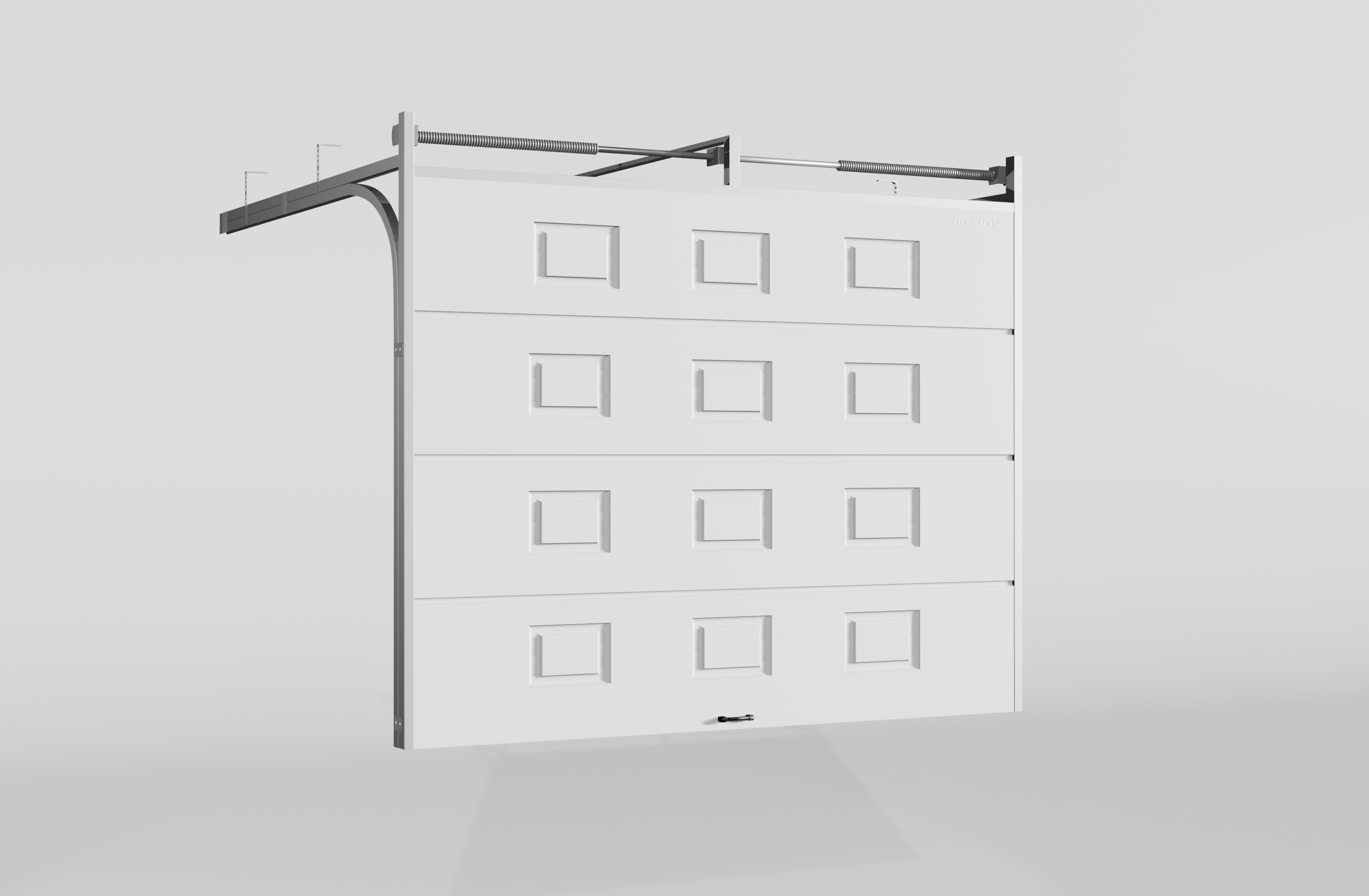 Секционные ворота DoorHan стальные 3600х3000 цвета RAL 9003 (белый) с дизайном «филенка» без автоматики