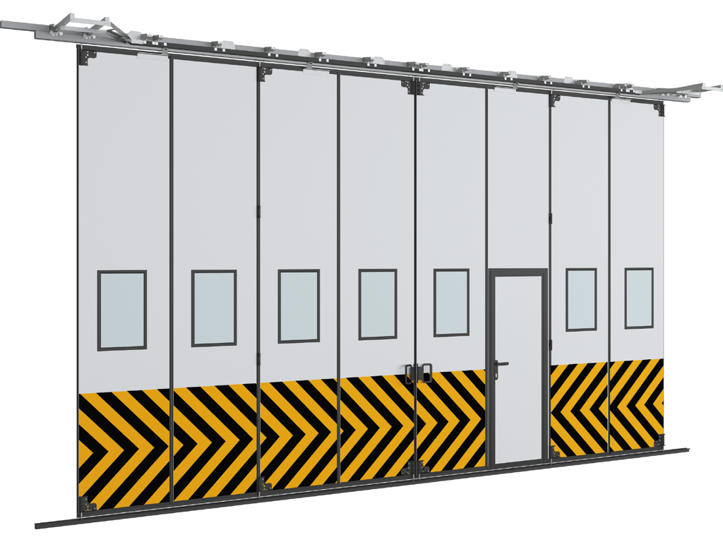 Промышленные складные ворота с нижней направляющей серии IFG-LG